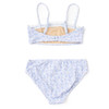 Tween girls coastal floral two piece swimsuit with crochet trim and comfortable fit, trendy kids swimwear.
