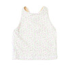 Girls cottage floral tank top in soft lilac print, comfortable kids activewear with relaxed fit.