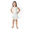 Shade Critters girls active tank top in cottage floral lilac print, lightweight kids activewear shown on model.