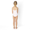 Girls striped one piece swimsuit with classic back and soft stretch fit, comfortable kids swimwear.