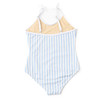 Girls striped one piece swimsuit with classic back and soft stretch fit, comfortable kids swimwear.