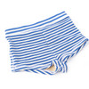 Girls cobalt stripe ribbed swim shorts with soft stretch fabric and classic fit, stylish kids swimwear bottoms.