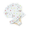 Girls striped rashguard two piece swimsuit with embroidered details, long sleeve swim top and matching bottoms, comfortable kids swimwear.