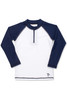 Toddler & Youth Boys - UPF 50+ Navy/ White Longsleeve Rashguard
