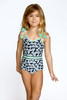 Detail of One piece Pom Pom Straps- Navy Daisy