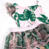 Detail of One Piece Luxe Organza Shoulder w/Tutu- Tropical Pink Palm Detail of One Piece Luxe Organza Shoulder w/Tutu- Tropical Pink Palm