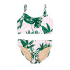 Pink Tropical Palm 2PC Braided Strap Bikini