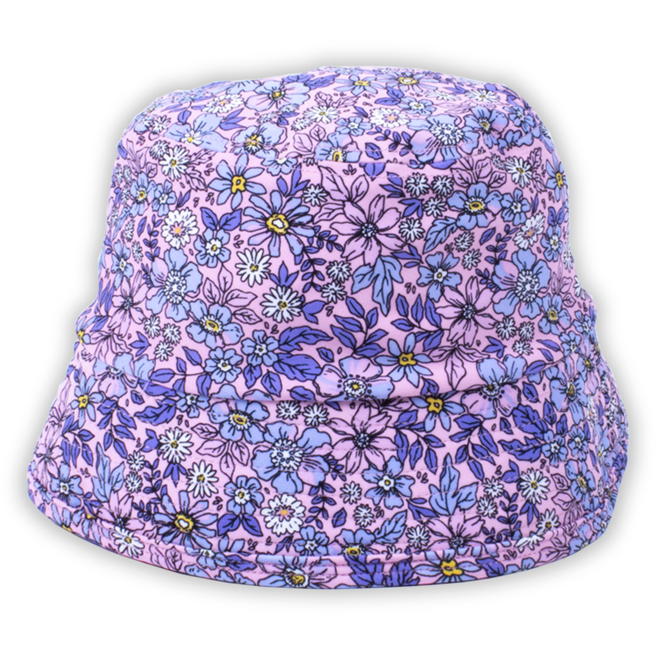 Purple Ditsy Floral Sun Bucket Hat 3-14 - Shade Critters