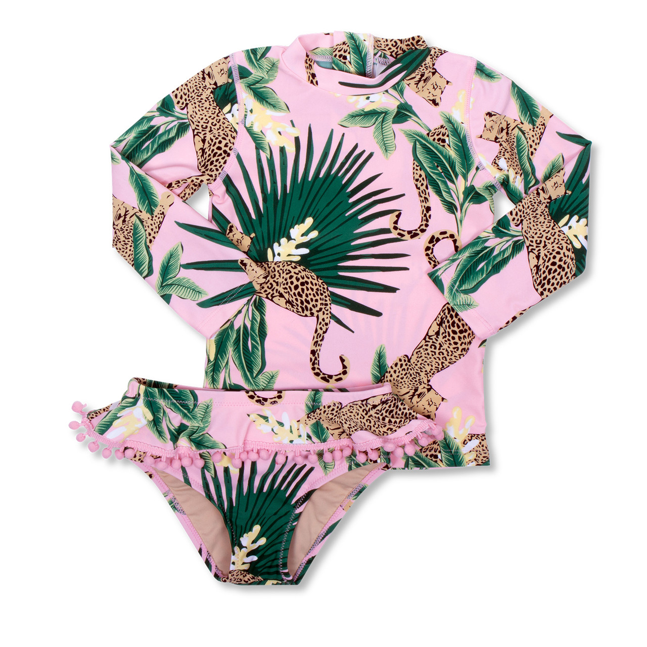 Palm Frond Flamingo Leggings Kids