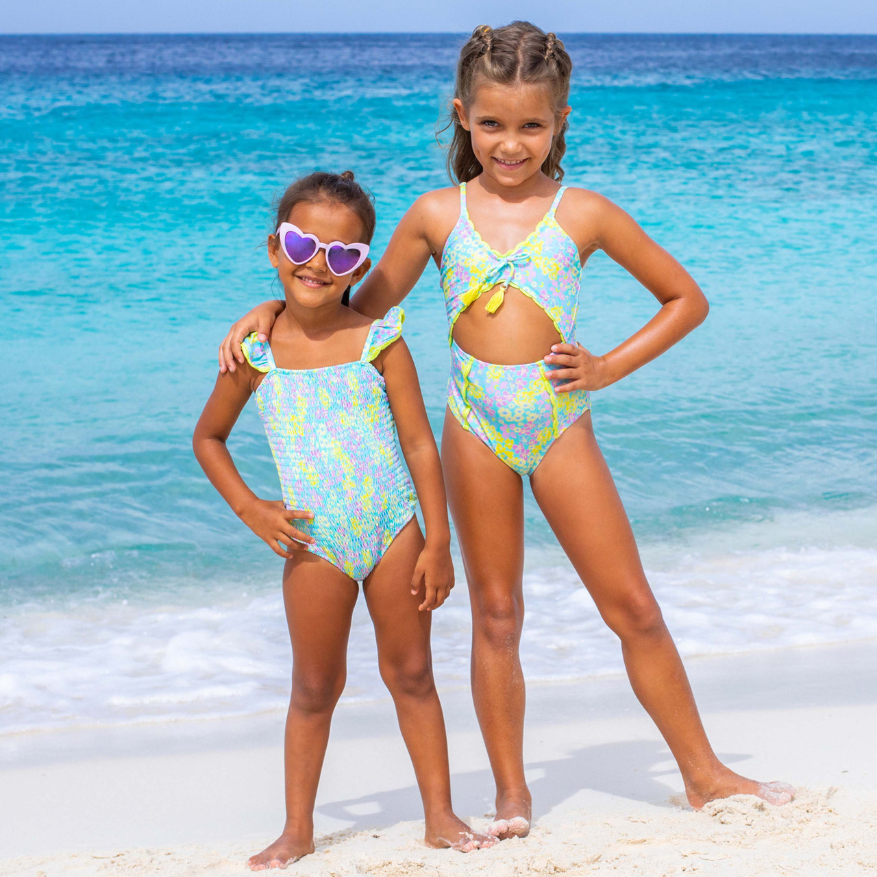 Crochet Floral Smocked One Piece Swimsuit 6m-10 - Shade Critters