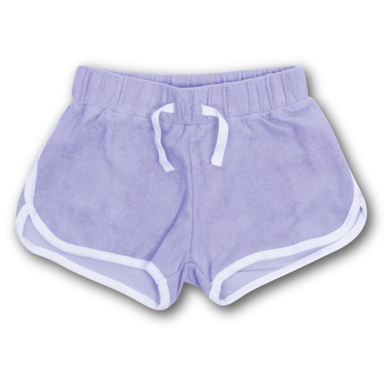 Purple Terry Girls Drawstring Short 3-14 - Shade Critters