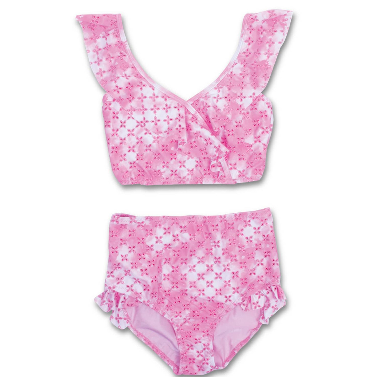 Pink Ruffle Swimsuit - 2 Piece Bathing Suit 10