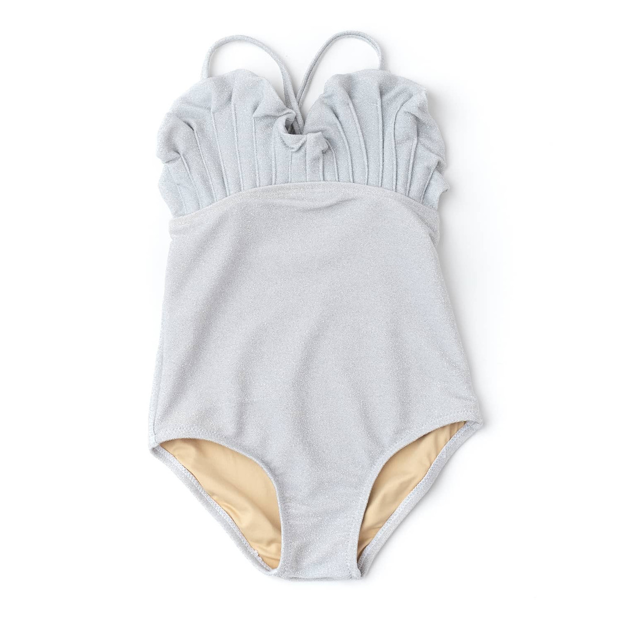 Silver Girls Shimmer Mermaid Shell One Piece Swimsuit 6m-8 - Shade