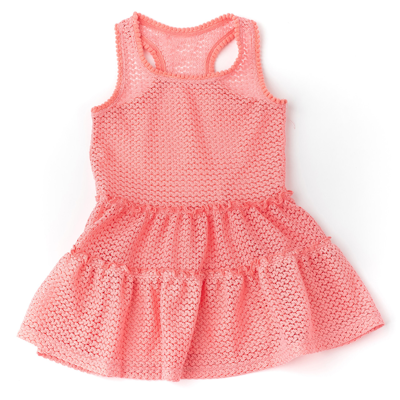 Coral Crochet Tank Dress Cover Up 3-14 - Shade Critters Coral Crochet Tank Dress Cover Up 3-14 - Shade Critters
