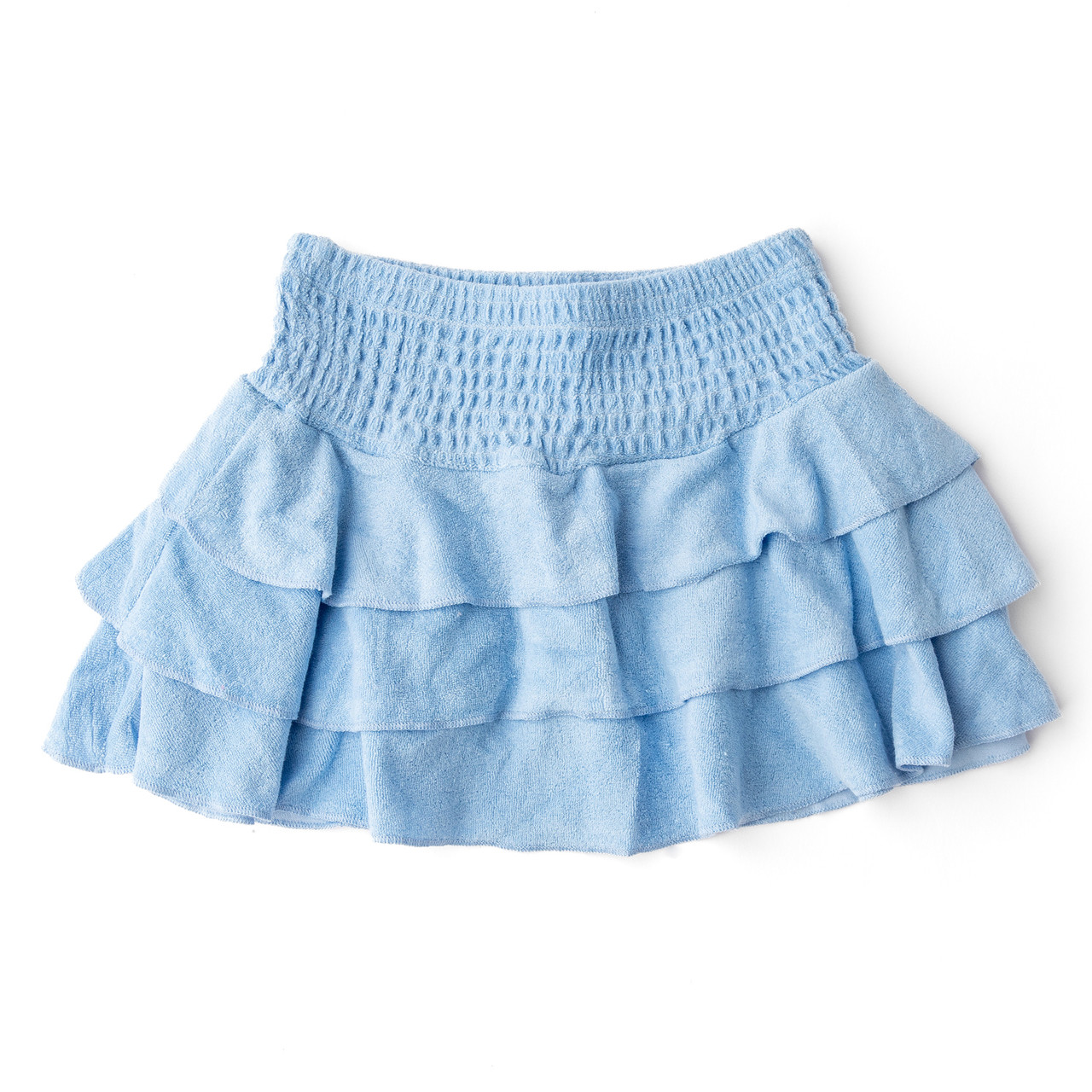 Blue Terry Girls Smocked Skirt 3-14 - Shade Critters