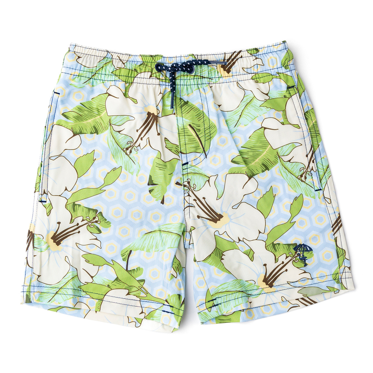 VISESUNNY Men's Tropical Hibiscus Swim Trunks - Quick Dry Beach Shorts With Mesh Liner