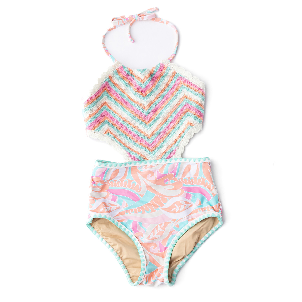 その他 VERTEX Cecil Bathing Suits ver. 1/6 Tutti Fruity Girls Crochet Halter One Piece Swimsuit 4t-14 - Shade