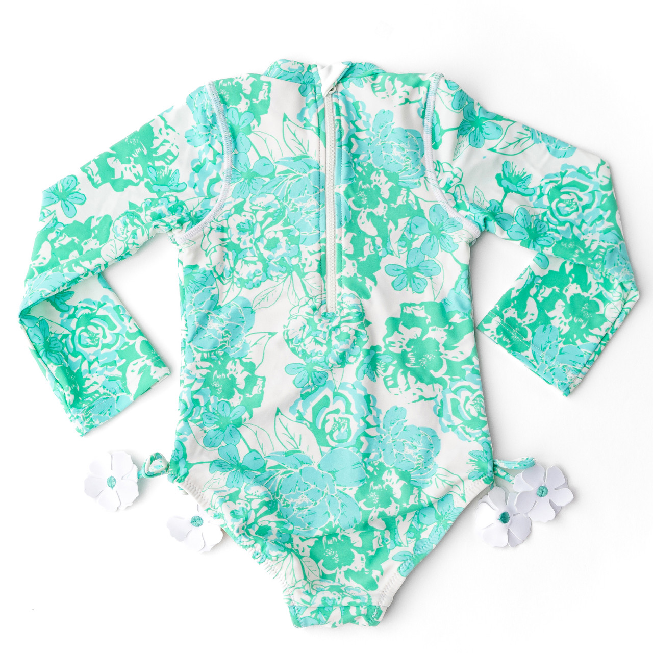 Charming Rose Girls Long Sleeve One Piece Swimsuit 6m-10