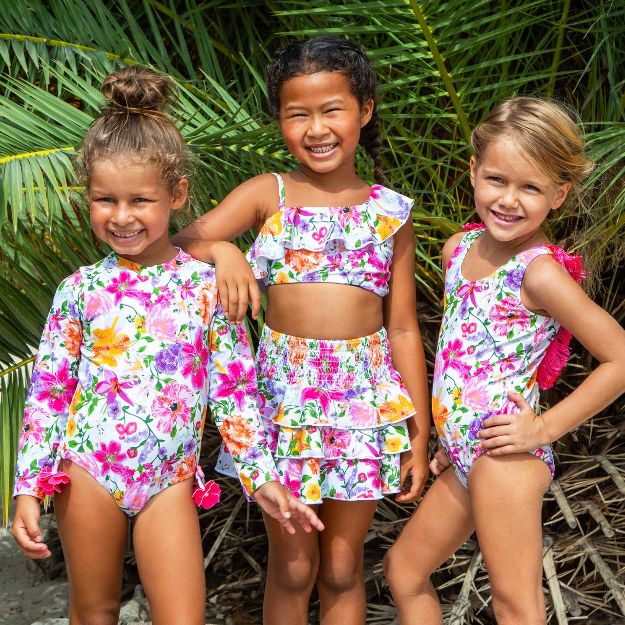 Summer Gardens Girls Long Sleeve One Piece Swimsuit 6m-24m - Shade