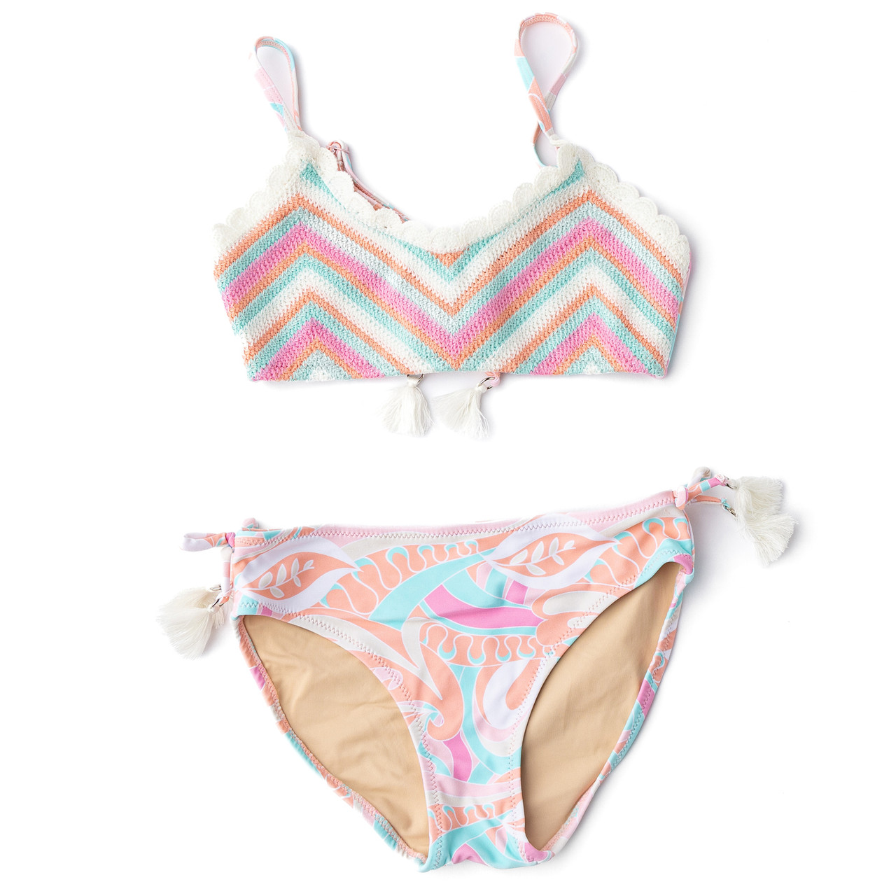 Tutti Fruity Tween Girls Crochet Tie Back Swimsuit 7-14 - Shade