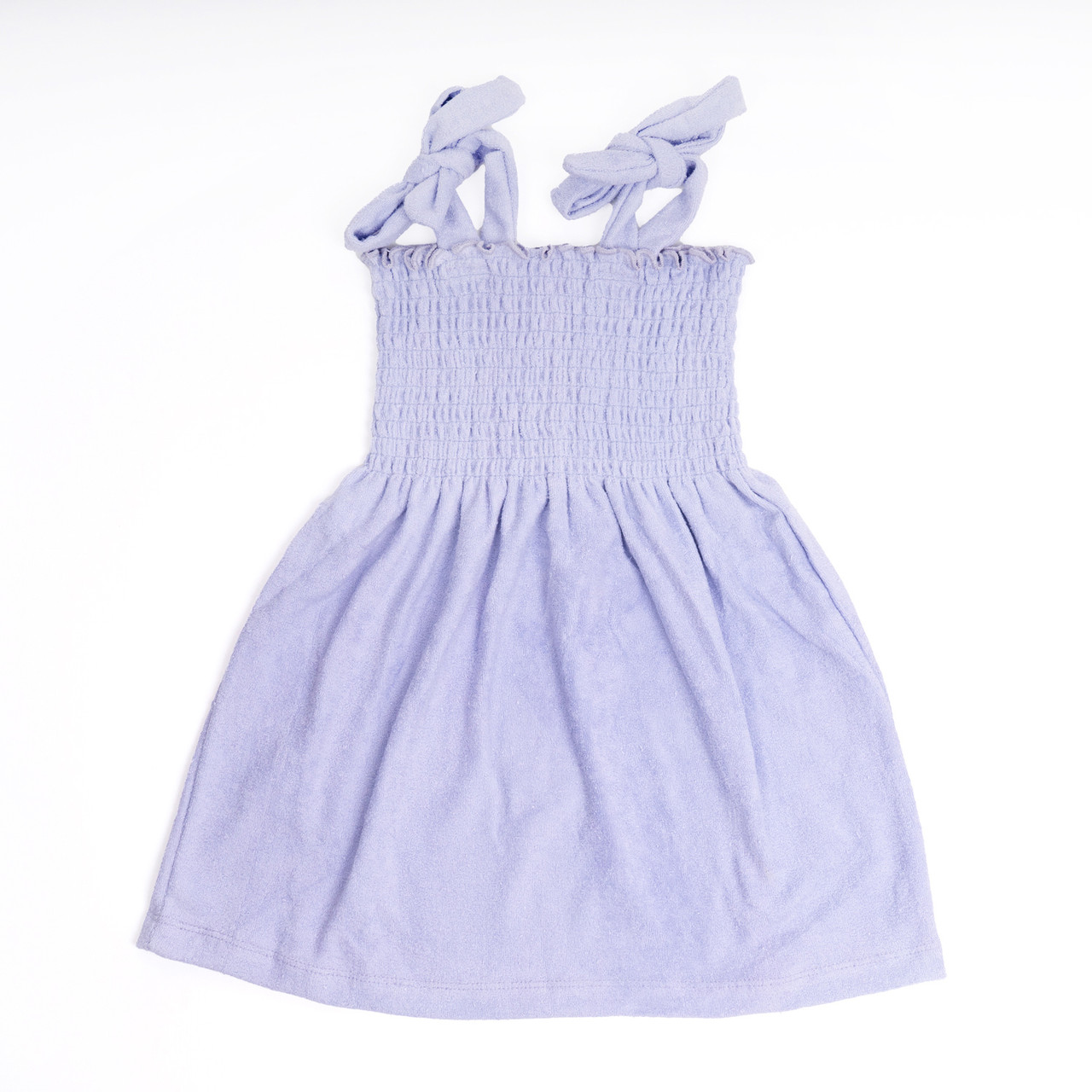Purple Terry Girls Smocked Tank Dress 3-14 - Shade Critters
