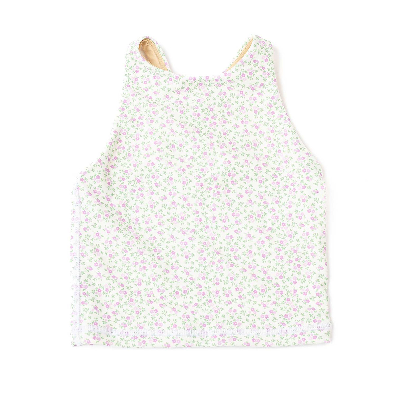 Cottage Floral Lilac Girls Active Tank Top 3t-14 - Shade Critters