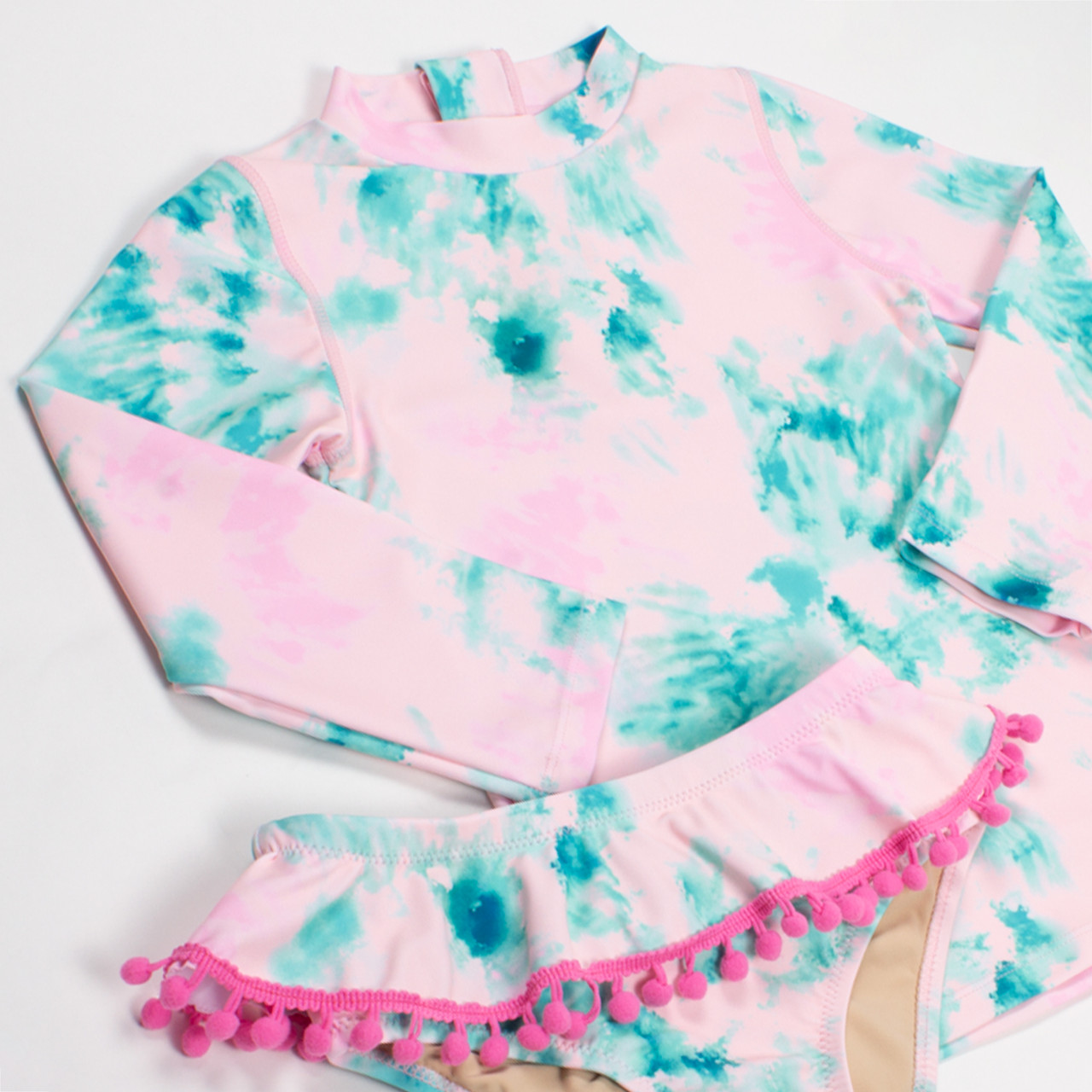Tween Girl's Pastel Tie Dye Rashguard Set Protection 2-Piece Set Swimsuit -  China Beach Wear and Swimming Poor Wear price