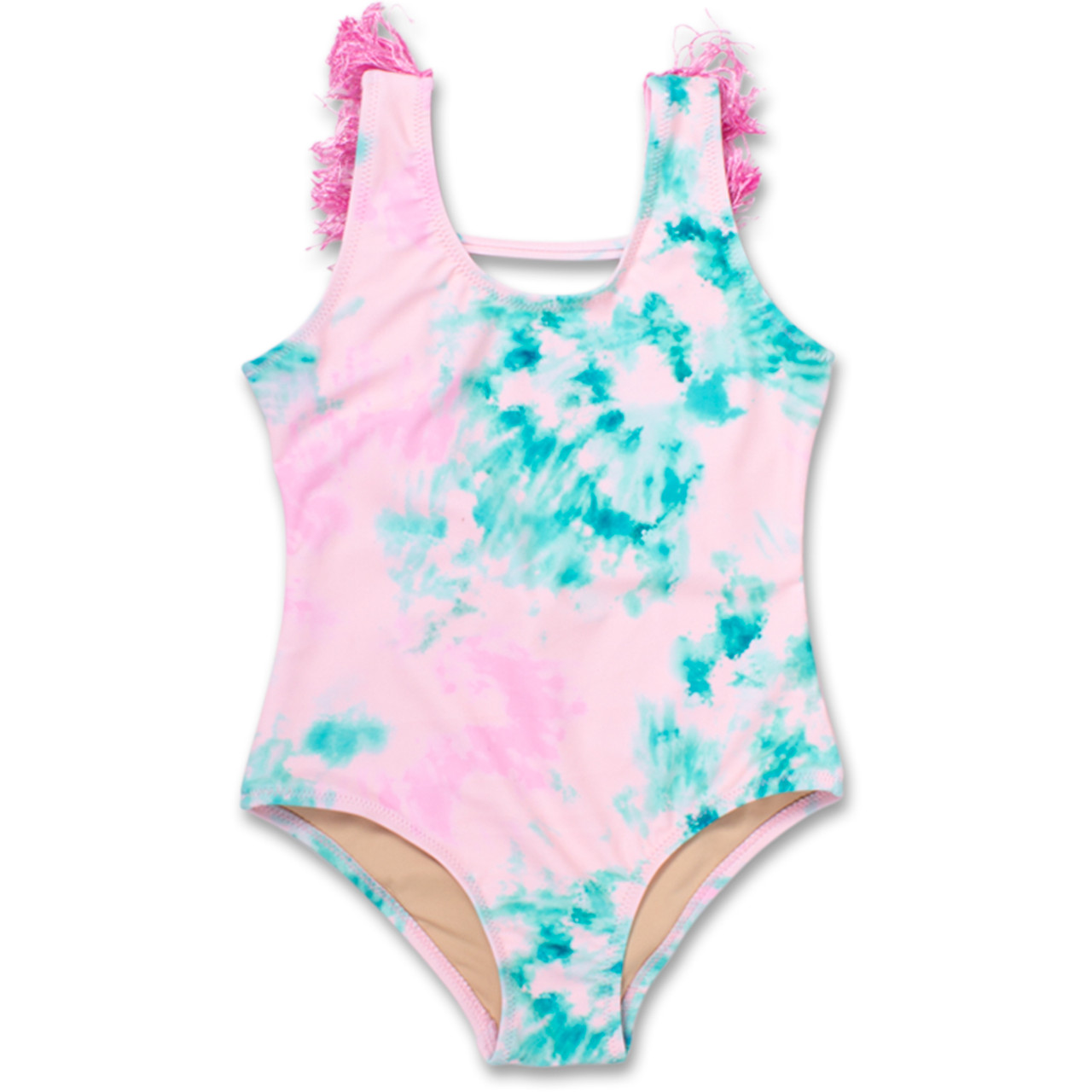 Preppy Tie Dye One Piece Fringe Back Girls (6m to 18m only