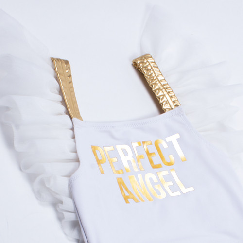Detail of Shade Critters One Piece Tulle Sleeve Swimsuit in Beach Angel Detail of Shade Critters One Piece Tulle Sleeve Swimsuit in Beach Angel