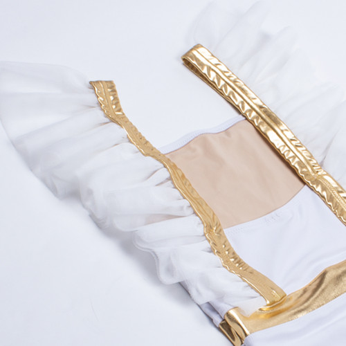 One Piece Tulle Sleeve Swimsuit in Beach Angel One Piece Tulle Sleeve Swimsuit in Beach Angel