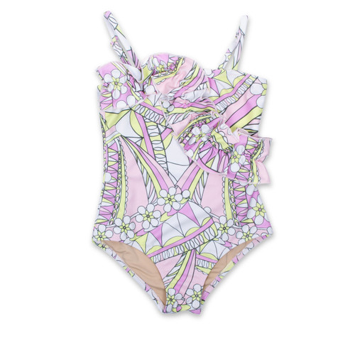 Shade Critters Daisy Daze Girls Ruffle One Piece Swimsuit Sizes 6m-10
