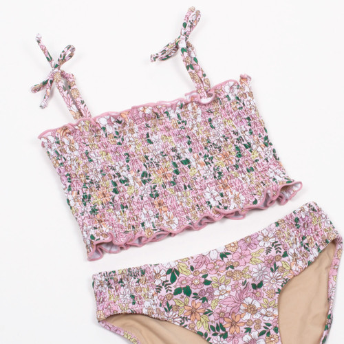 Girls 4-16 Hibiscus Reversible Two Piece Bikini Set - Ambroisia Hibisc –