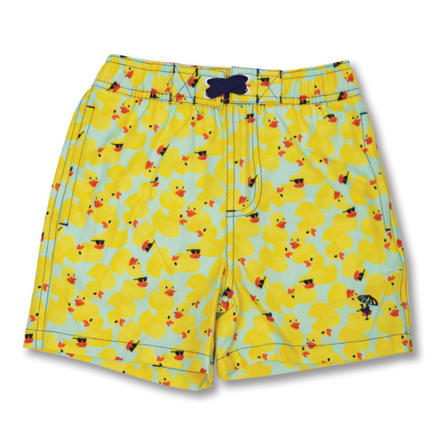 Citron Ditsy Floral Boys 4 way Stretch Swim Trunk 6m-10