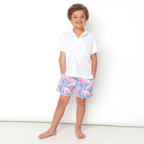 Shade Critters White Terry Boys Polo Shirt 4-12