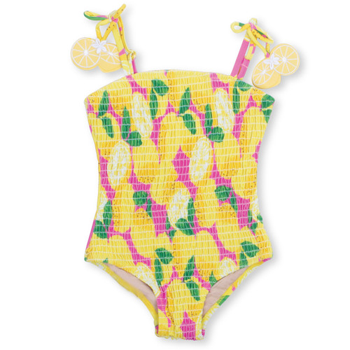 Shade Critters Summer Lemonade Smocked One Piece Swimsuit Sizes 6m-6