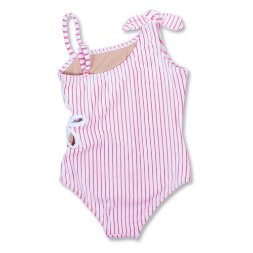 Image of Shade Critters Berry Stripe Terry One Piece Bathing Suit