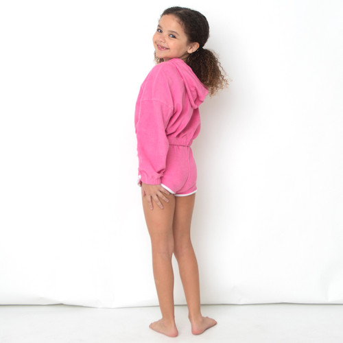 Shade Critters Pink Terry Girls Drawstring Short Shade Critters Pink Terry Girls Drawstring Short