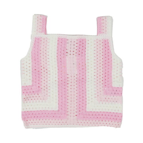 Shade Critters Pink Tonal Stripe Crochet Girls Top
