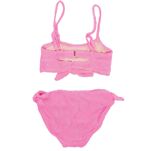 Image of Shade Critters Hibiscus Pink Terry Girls Knot Swimsuit Sizes 7-14