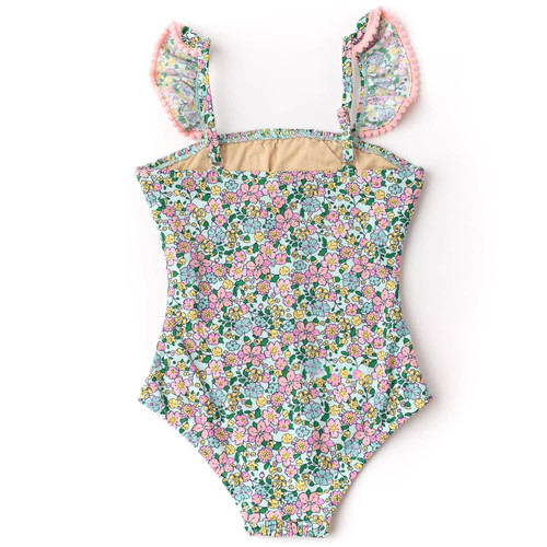 Crochet Floral Smocked One Piece Swimsuit 6m-10 - Shade Critters