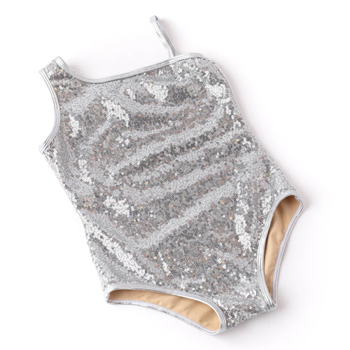 Detail of Silver Girls Sequin One Shoulder One Piece Swimsuit 3-10 Detail of Silver Girls Sequin One Shoulder One Piece Swimsuit 3-10
