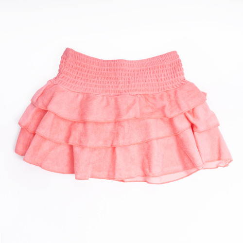 Shade Critters Detail of  Swimsuit Coral Terry Girls Smocked Skirt 3-14 Shade Critters Detail of  Swimsuit Coral Terry Girls Smocked Skirt 3-14