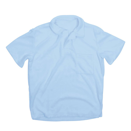 Shade Critters Light Blue Boys Terry Polo Top 4-12