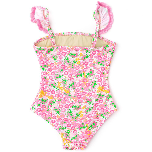 acka crochet frill swim wear S-M size新品 Fresh Floral Pink Crochet Trim Monokini Swimsuit 4-14