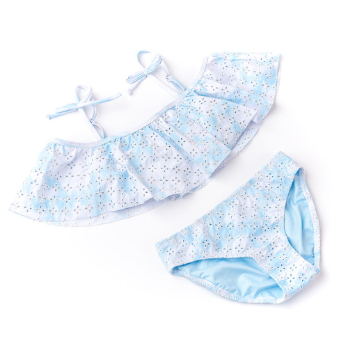 Detail of Blue Skies Girls Ruffle Off the Shoulder Bikini 7-14 Detail of Blue Skies Girls Ruffle Off the Shoulder Bikini 7-14