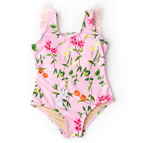 Shade Critters Wildflowers Girls Fringe Back One Piece Swimsuit 6m-14