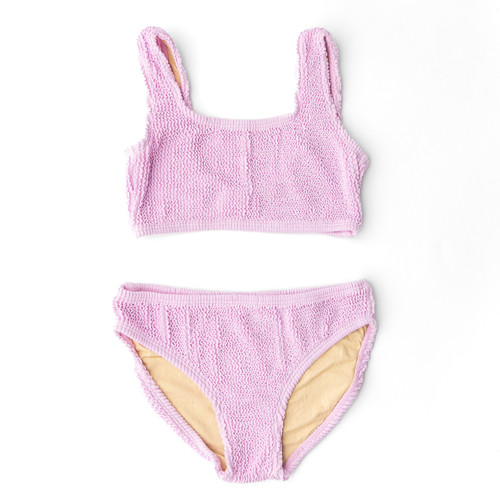 Shade Critters Lavender Crinkle Girls Cute Two Piece Swimsuit 3t-14