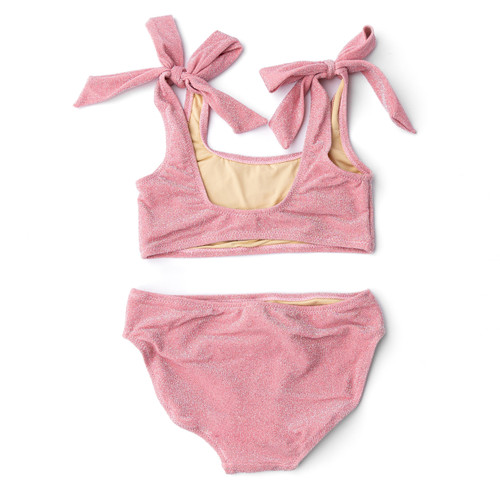 Children's Bathing Suit By Shade Critters Coral Girls Shimmer Flower Two Piece Swimsuit 4t-14 Children's Bathing Suit By Shade Critters Coral Girls Shimmer Flower Two Piece Swimsuit 4t-14
