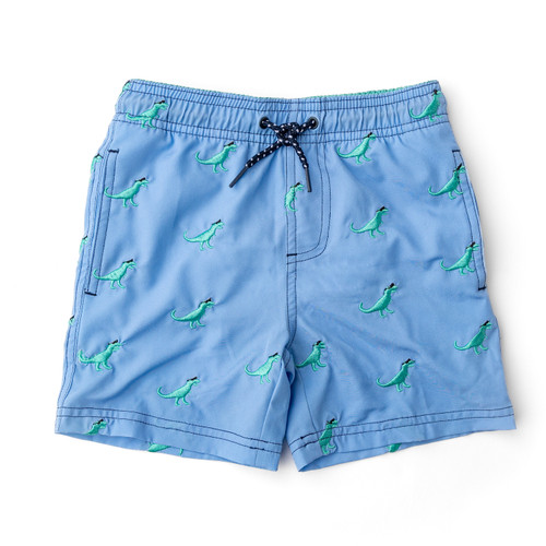 Blue Anchors Boys 4 Way Stretch Water Appearing Embroidered