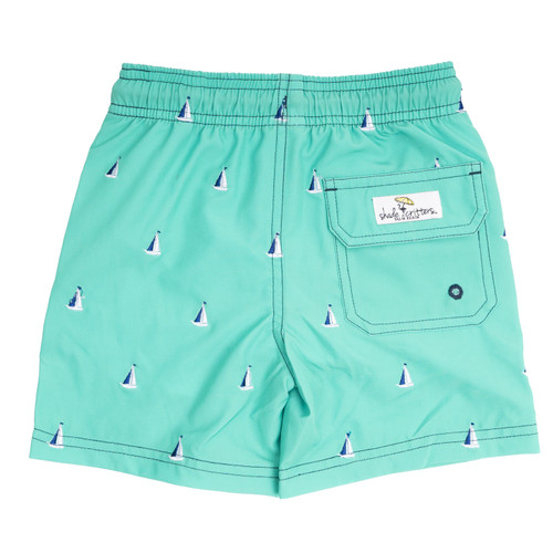 Children's Swimwear by  Shade Critters Green Sails Boys 4 Way Stretch Swim Trunks 6m-10 Children's Swimwear by  Shade Critters Green Sails Boys 4 Way Stretch Swim Trunks 6m-10
